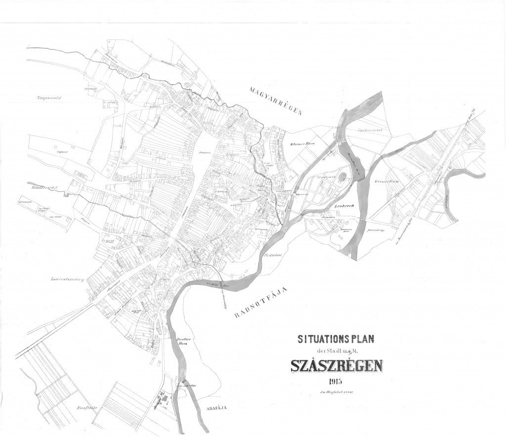 Reghinul Săsesc, planul orașului la 1915
